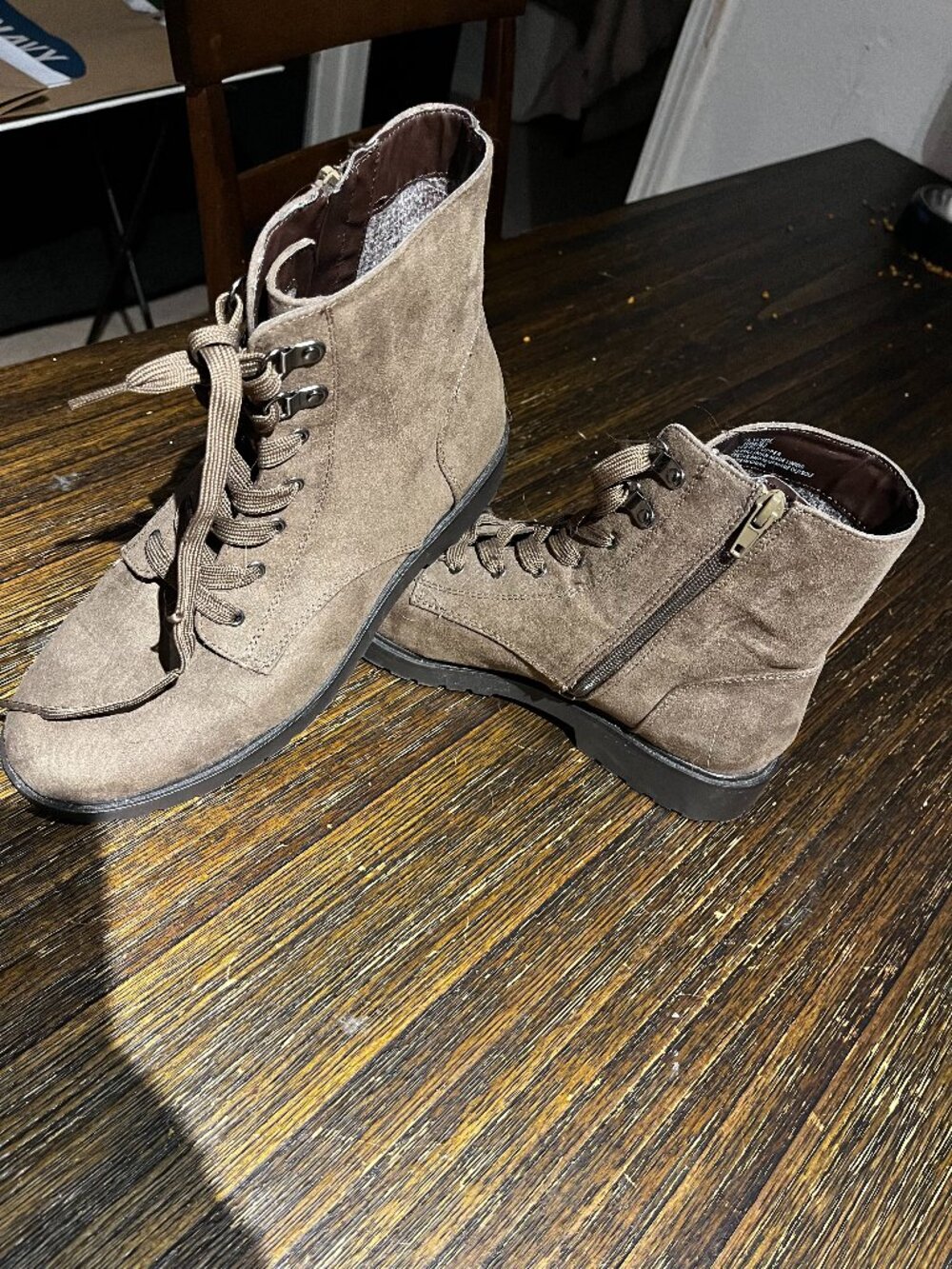Kelly & Katie Brown Suede Lace-Up Ankle Boots – Size 10